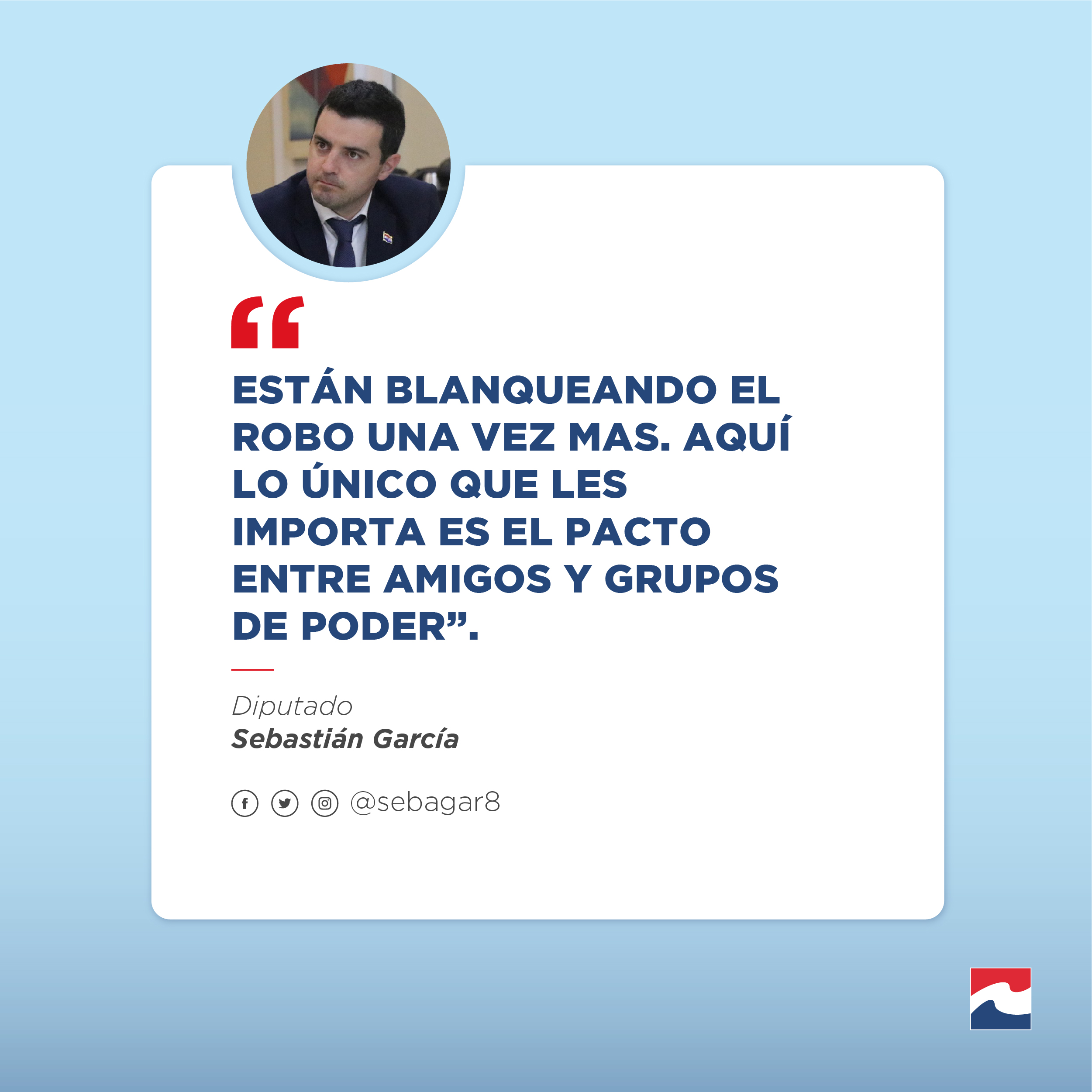 "Están blanqueando el robo una vez más. Aquí lo único que les importa es el pacto entre amigos y grupos de poder"