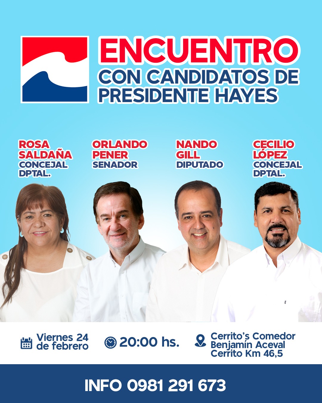 Imagen con detalles del evento Encuentro con candidatos PPQ Pte Hayes