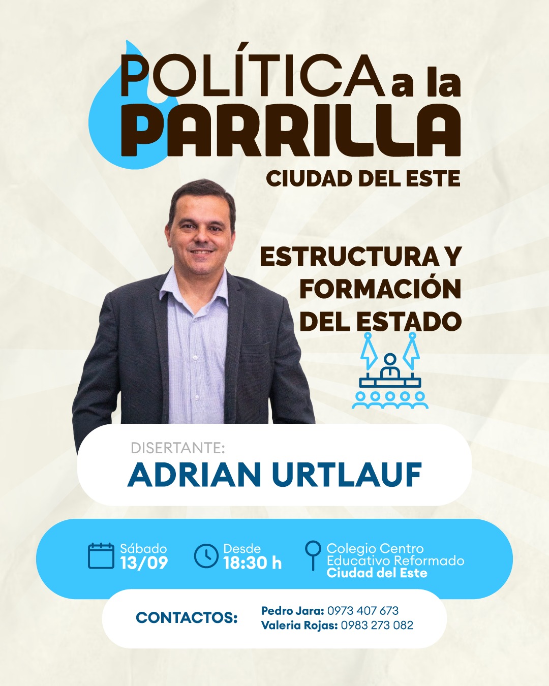 Imagen con detalles del evento Política a la Parrilla en Ciudad del Este