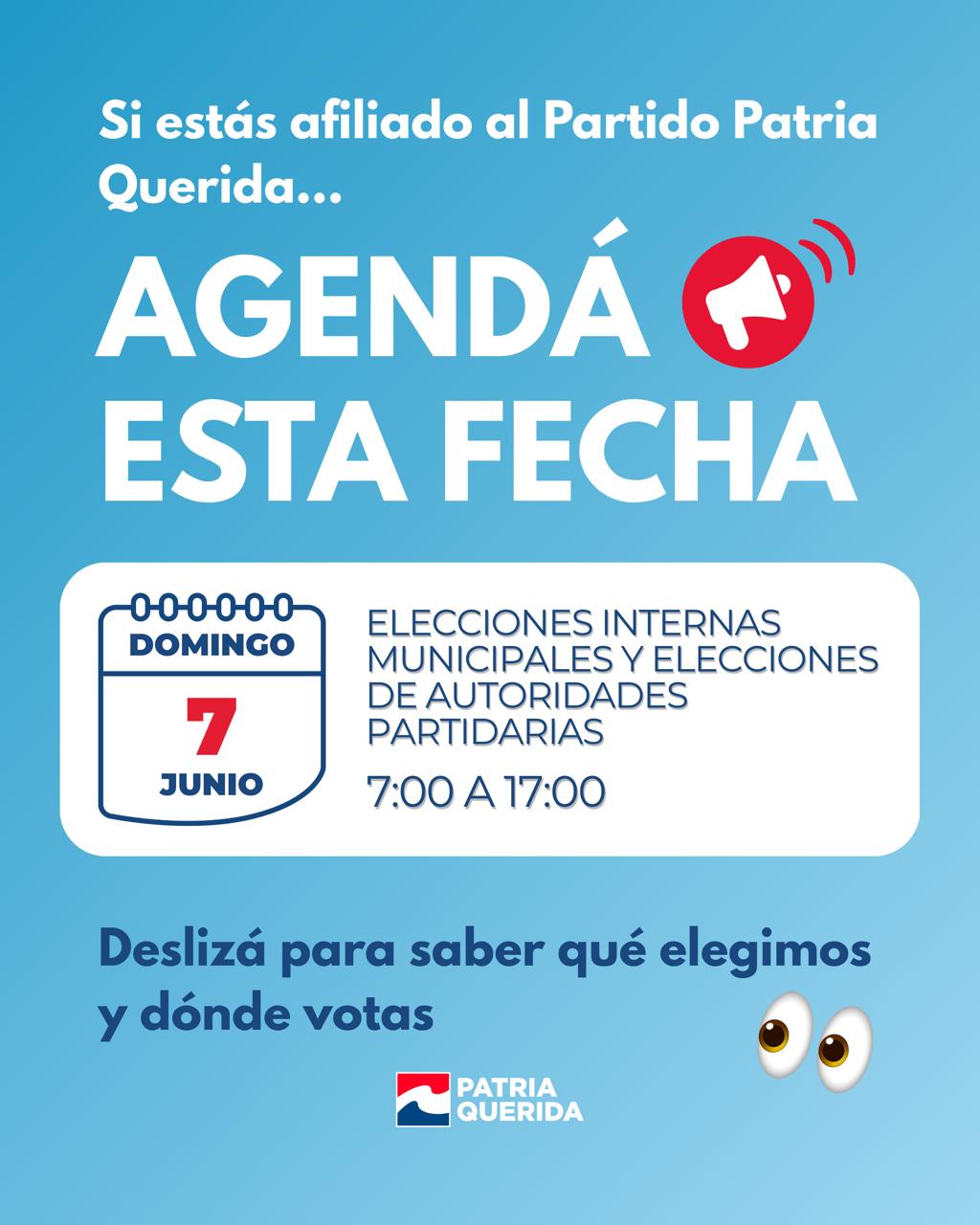 Imagen con detalles del evento Elecciones Internas 2026