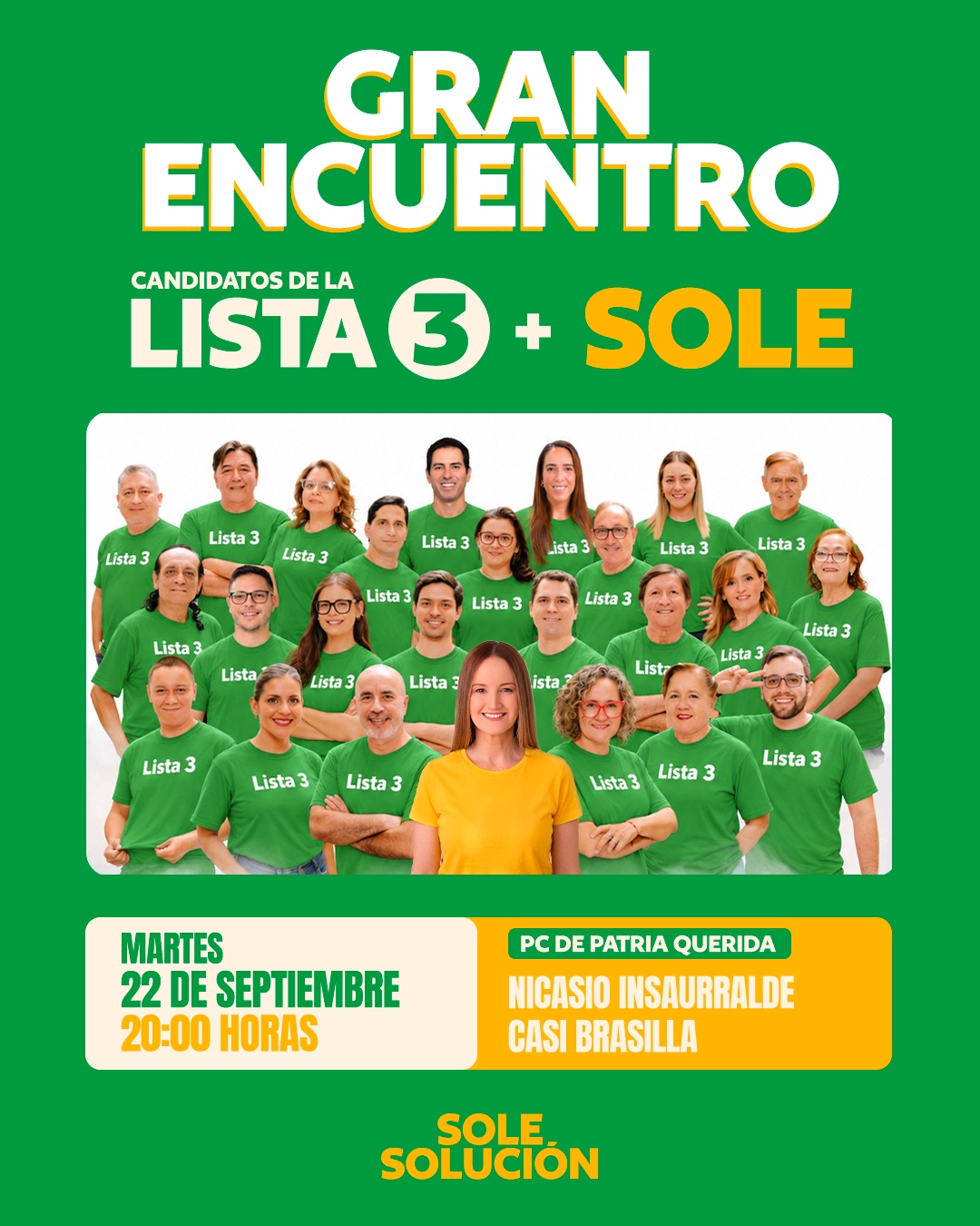 Imagen con detalles del evento GRAN ENCUENTRO DE LA LISTA 3