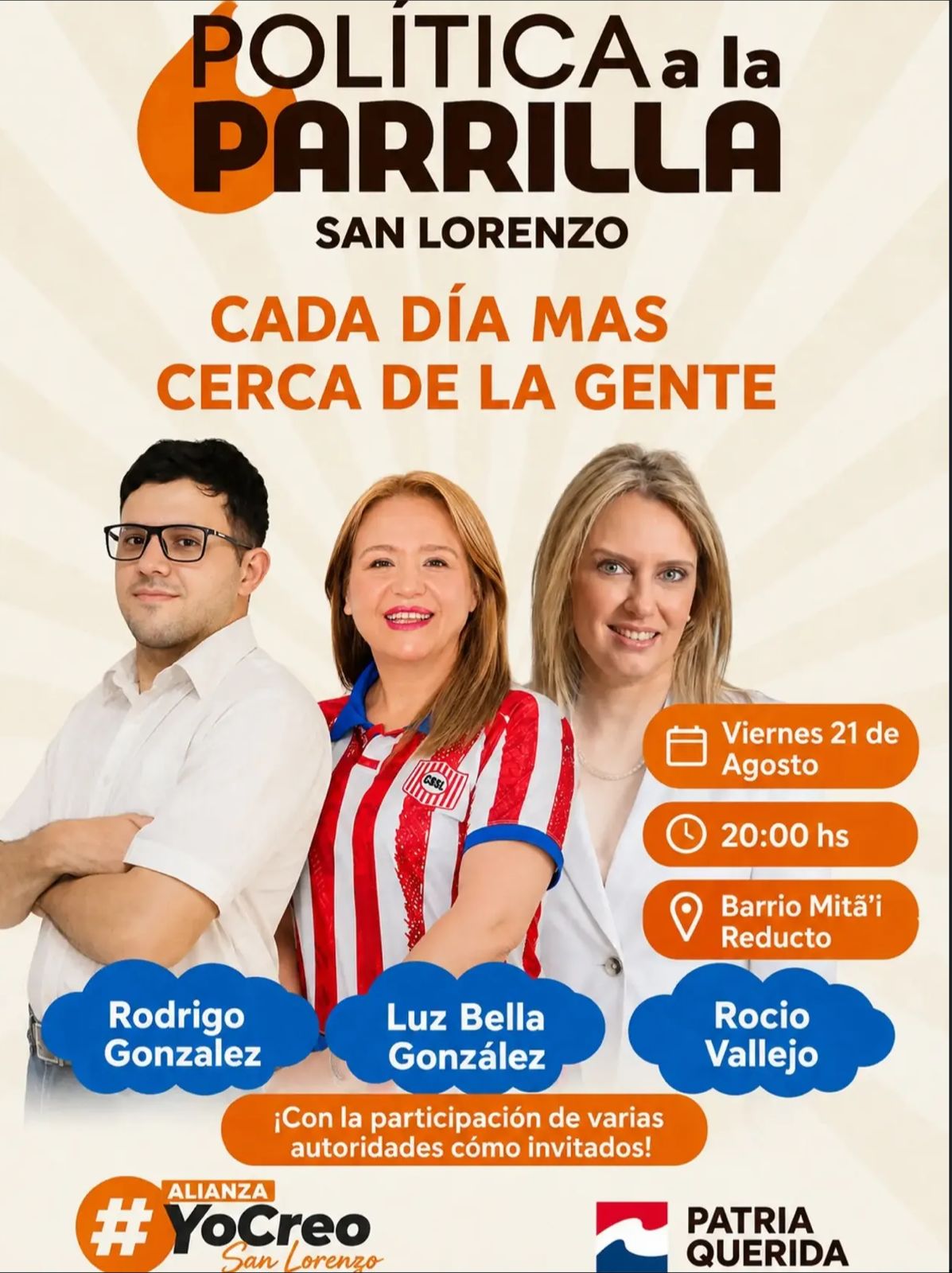 Imagen con detalles del evento Política a la Parilla